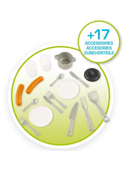 Casuta copii Smoby Pretty, bucatarie cu 17 accesorii, 145 x 110