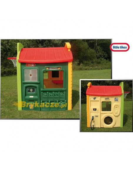 Casuta copii 4 in 1 Little Tikes Benzinarie, 147 x 124 x 155