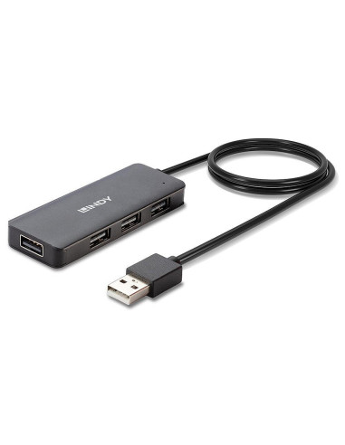 Hub USB Lindy to 4 Port USB 2.0, Input 1x USB 2.0 la 4x USB