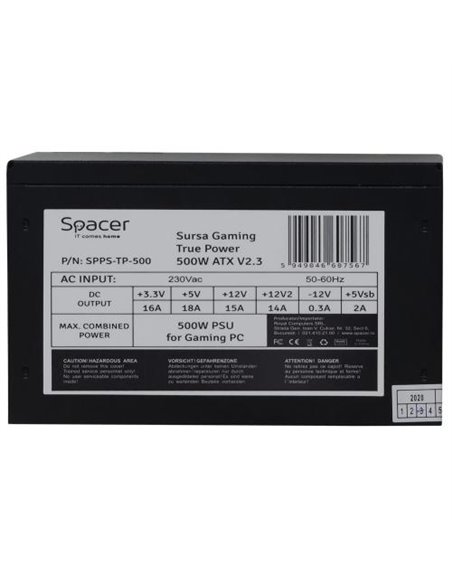 SURSA SPACER TP500 (500W for 500W GAMING PC), fan 120mm, 1x