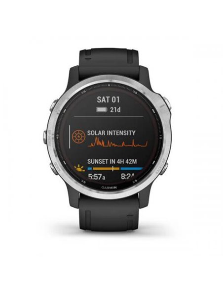 Ceas Smartwatch Garmin Fenix 6S Solar, GPS, Silver/Black