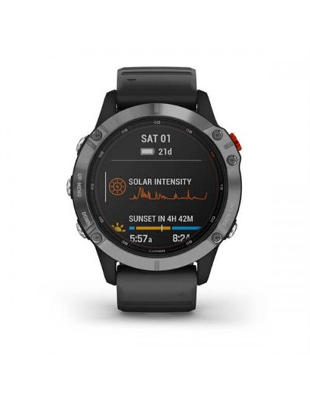 Ceas Smartwatch Garmin Fenix 6, GPS, Solar Silver/Black