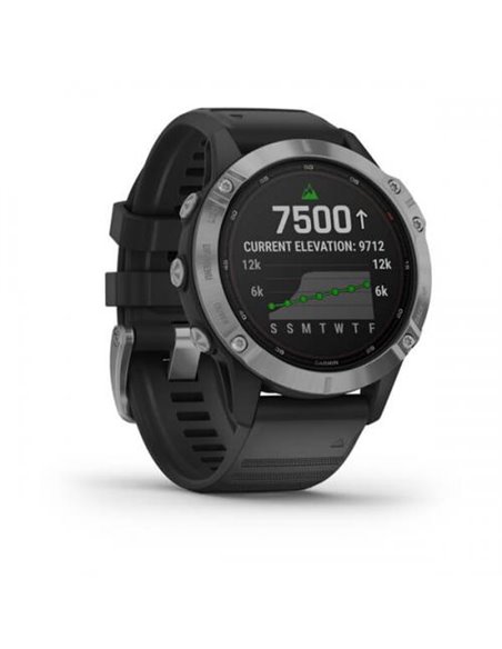Ceas Smartwatch Garmin Fenix 6, GPS, Solar Silver/Black