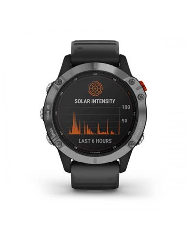 Ceas Smartwatch Garmin Fenix 6, GPS, Solar Silver/Black