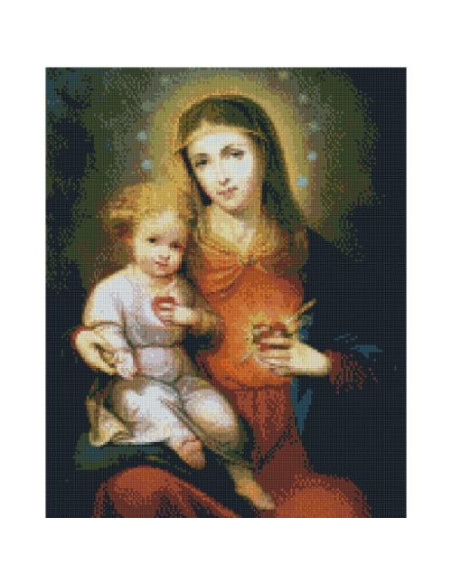 Goblen cu Diamante patrate, 40x50 cm, Maica Domnului