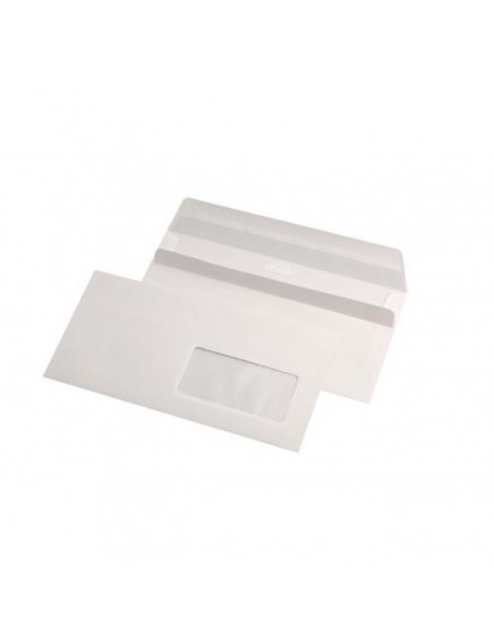 Plic DL, alb, autoadeziv, cu fereastra dreapta, 75g/m², 110 x Plic DL, alb, autoadeziv, cu fereastra dreapta, 75g/m², 110 x
