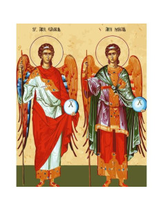 Picturi pe numere Religioase 60x75 cm Sfintii Mihail si Gavril