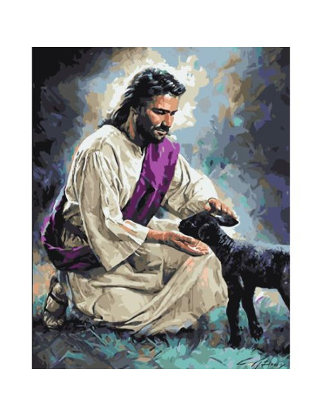 Picturi pe numere Religioase 60x75 cm Isus PDP1486,PDP1486_6075