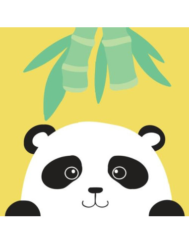 Pictura pe numere copii 30x30 cm, Panda si Mancarea