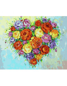 Pictura pe numere Iubire 40x50 cm, Romantice Petale