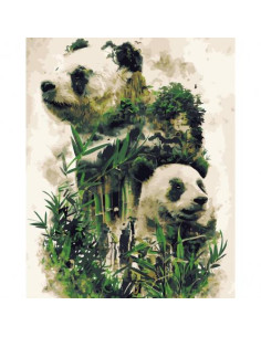 Pictura pe numere Animale 40x50 cm, Simbol al Bambusului