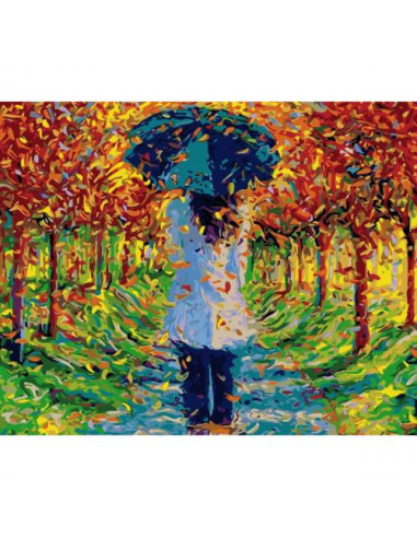 Pictura pe numere Toamna 40x50 cm, Avalansa de Frunza