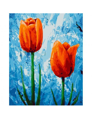 Pictura pe numere Flori 40x50 cm, Lalele Viguroase