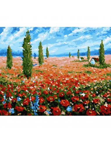 Pictura pe numere Peisaje 40x50 cm, Razvratirea Florilor
