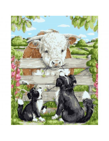 Pictura pe numere Animale 40x50 cm, Prieteni Neobisnuiti