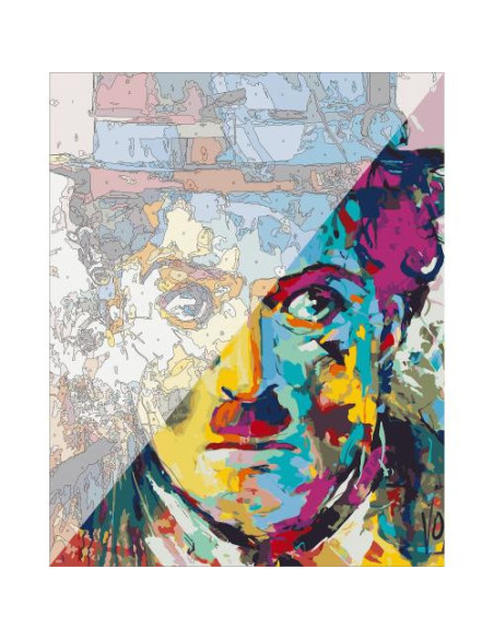 Pictura pe numere Portret Charlie Chaplin, 50x65 cm