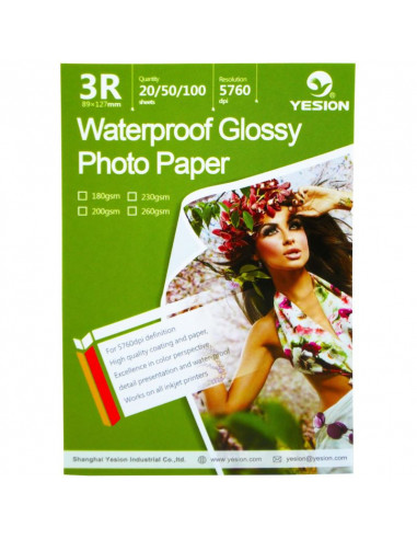 Hartie foto Yesion Waterproof Glossy 3R, 200 g/mp, 20