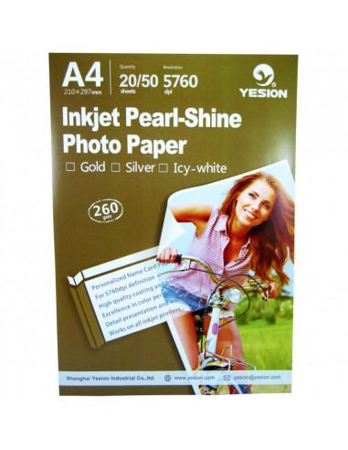 Hartie foto Yesion Pearl Glossy Silver A4, 260 g/mp, 20