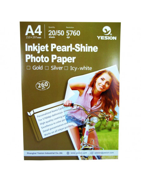 Hartie foto Yesion Pearl Glossy Gold A4, 260 g/mp, 20 Hartie foto Yesion Pearl Glossy Gold A4, 260 g/mp, 20