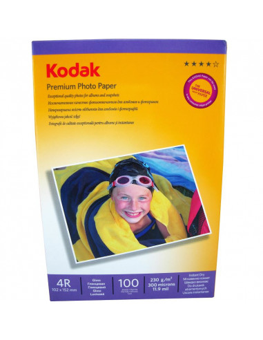 Hartie foto Kodak Premium Glossy 4R, 230 g/mp, 100