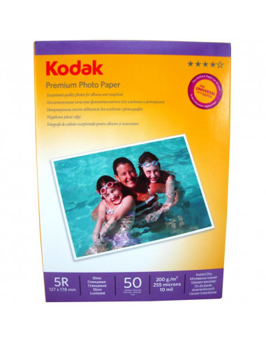 Hartie foto Kodak Premium Glossy 5R, 200 g/mp, 50