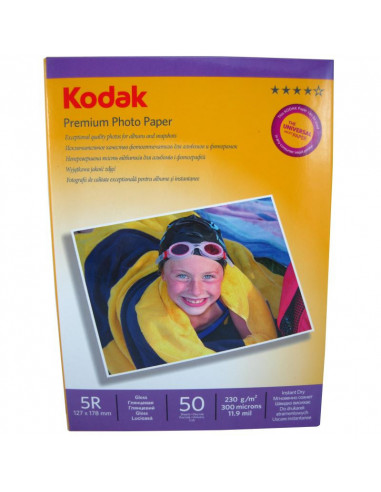 Hartie foto Kodak Premium Glossy 5R, 230 g/mp, 50