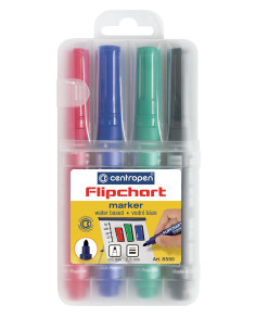MARKER FLIPCHART 4/SET 2.5MM 8550 CENTROPEN,CE855000