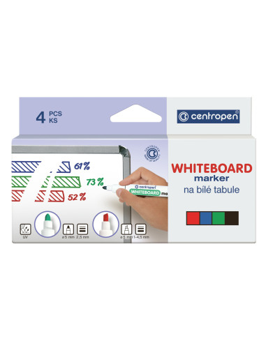 MARKER WHITEBOARD 4/SET 2.5MM 8559 CENTROPEN,CE855900