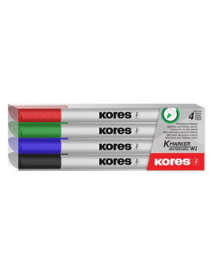 MARKER WHITEBOARD SET 4 SLIM KORES,KO22840