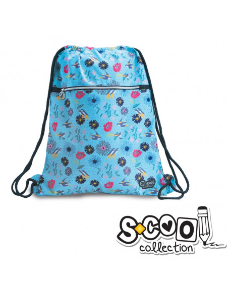 Sac Sport Cu Buzunar, BIRDS, 47x36cm - S-COOL Sac Sport Cu Buzunar, BIRDS, 47x36cm - S-COOL