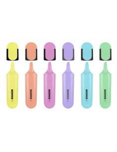 TEXTMARKER SET 6 PASTEL CUTIE PLASTIC KORES,KO36166 2