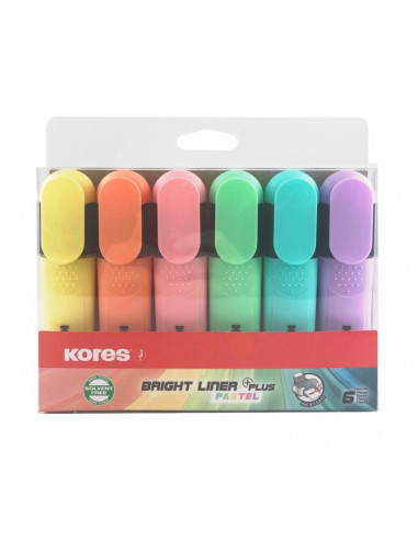 TEXTMARKER SET 6 PASTEL CUTIE PLASTIC KORES,KO36166 TEXTMARKER SET 6 PASTEL CUTIE PLASTIC KORES,KO36166