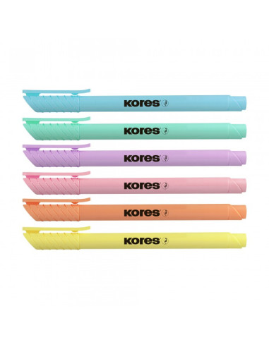 TEXTMARKER SET 6 PASTEL SLIM CUTIE PLASTIC KORES,KO36246