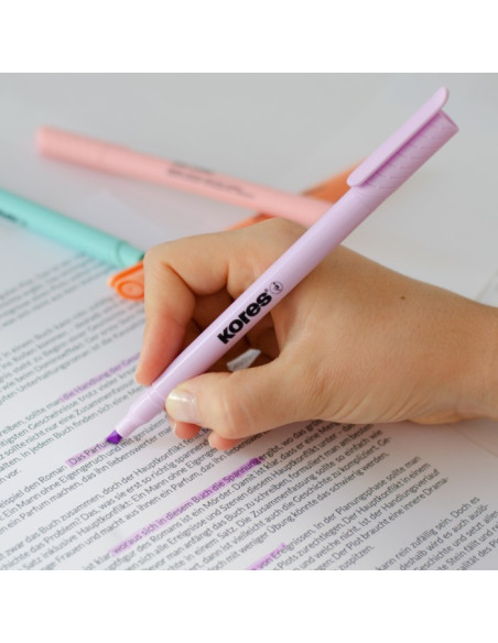 TEXTMARKER SET 6 PASTEL SLIM CUTIE PLASTIC KORES,KO36246