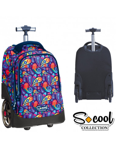 Ghiozdan Trolley Compartiment Laptop, PAISLEY, 48x32x23cm -