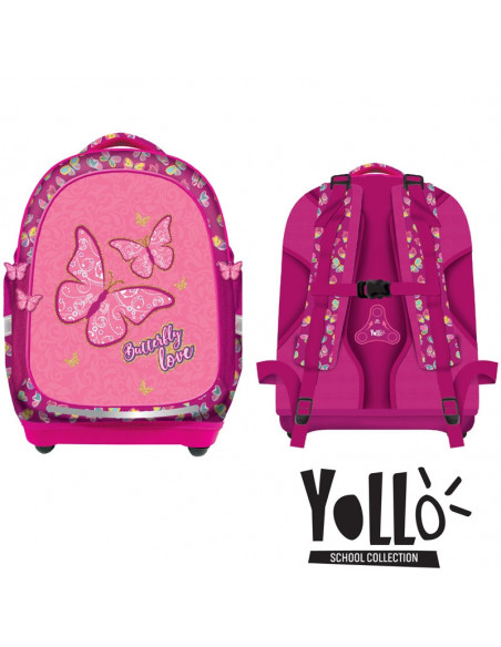 Ghiozdan Anatomic BUTTERFLY LOVE, 38x39x19,5cm - S-COOL Ghiozdan Anatomic BUTTERFLY LOVE, 38x39x19,5cm - S-COOL