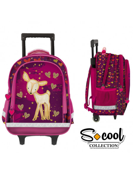 Ghiozdan Trolley SWEET GIRL, 44x29x19,5cm - S-COOL Ghiozdan Trolley SWEET GIRL, 44x29x19,5cm - S-COOL