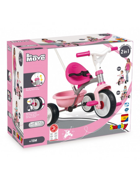 Tricicleta Smoby Be Move Comfort, roti silentioase, Roz,740327