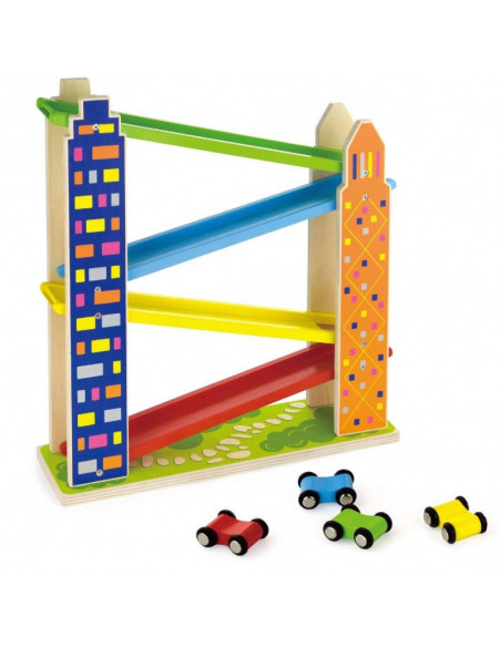 Pista masini din lemn Viga Wooden, 4 piste Pista masini din lemn Viga Wooden, 4 piste