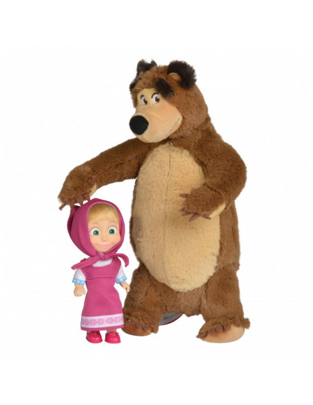 Set Simba Masa si ursuletul, ursulet de plus 25 cm, papusa Set Simba Masa si ursuletul, ursulet de plus 25 cm, papusa