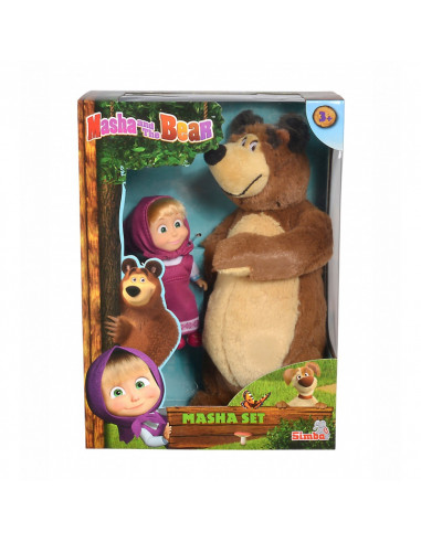 Set Simba Masa si ursuletul, ursulet de plus 25 cm, papusa Set Simba Masa si ursuletul, ursulet de plus 25 cm, papusa