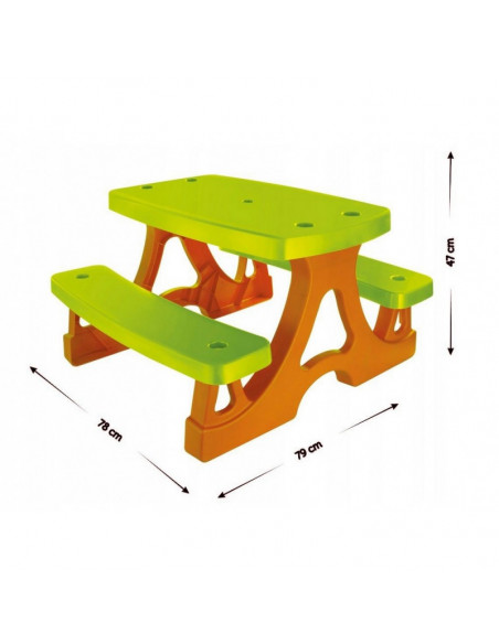 Masuta copii pentru gradina Mochtoys, 2 bancute,10722