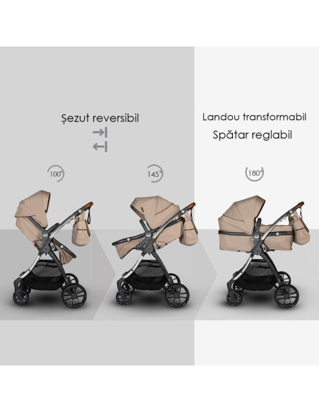 Carucior transformabil 3in1 Coccolle Acero Bej,339064944