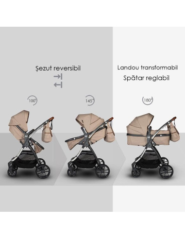 Carucior transformabil 3in1 Coccolle Acero Gri,339064962