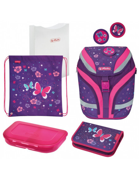 Ghiozdan Herlitz Echipat Softflex Plus, Motiv Butterfly Ghiozdan Herlitz Echipat Softflex Plus, Motiv Butterfly