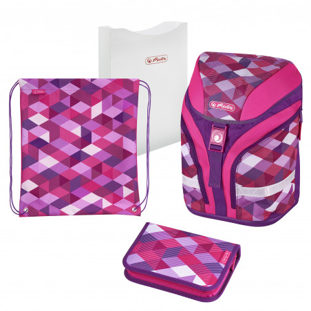 Ghiozdan Herlitz Echipat Motion Plus Motiv Pink Cubes Ghiozdan Herlitz Echipat Motion Plus Motiv Pink Cubes