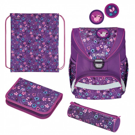 Ghiozdan Herlitz Echipat Ultralight Plus, Motiv Flowers Ghiozdan Herlitz Echipat Ultralight Plus, Motiv Flowers