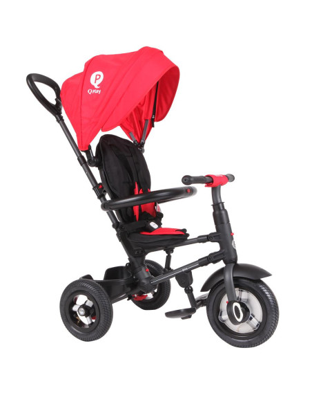 Tricicleta cu roti de cauciuc Qplay Rito Rubber Rosu,338038120