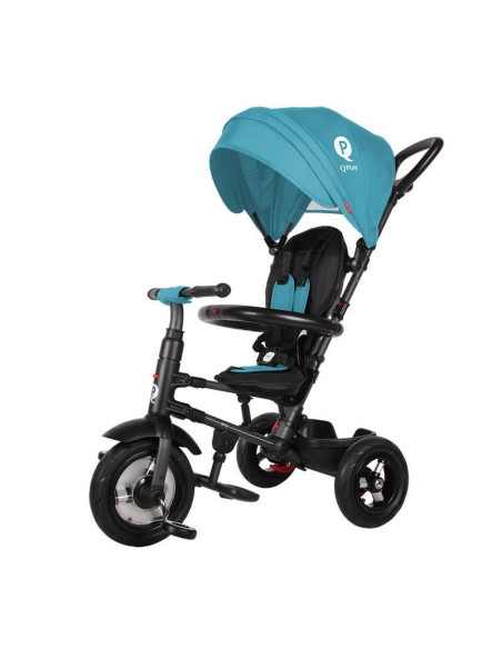 Tricicleta cu roti de cauciuc Qplay Rito Rubber Albastru