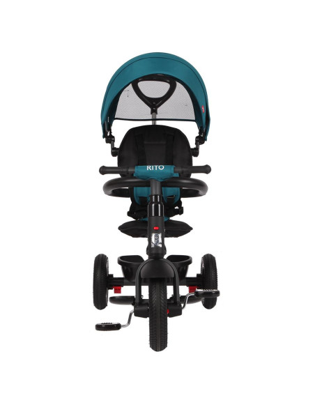 Tricicleta cu roti de cauciuc Qplay Rito Rubber Albastru